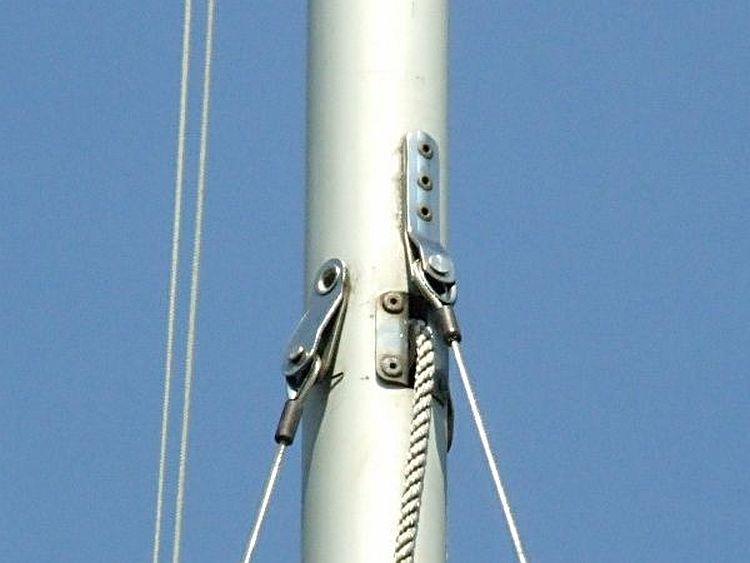Mast showing shrouds and forestay