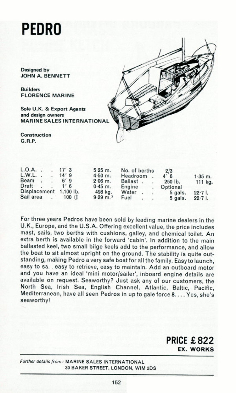 A Page from Bristows Book of Sailing Cruisers 1975